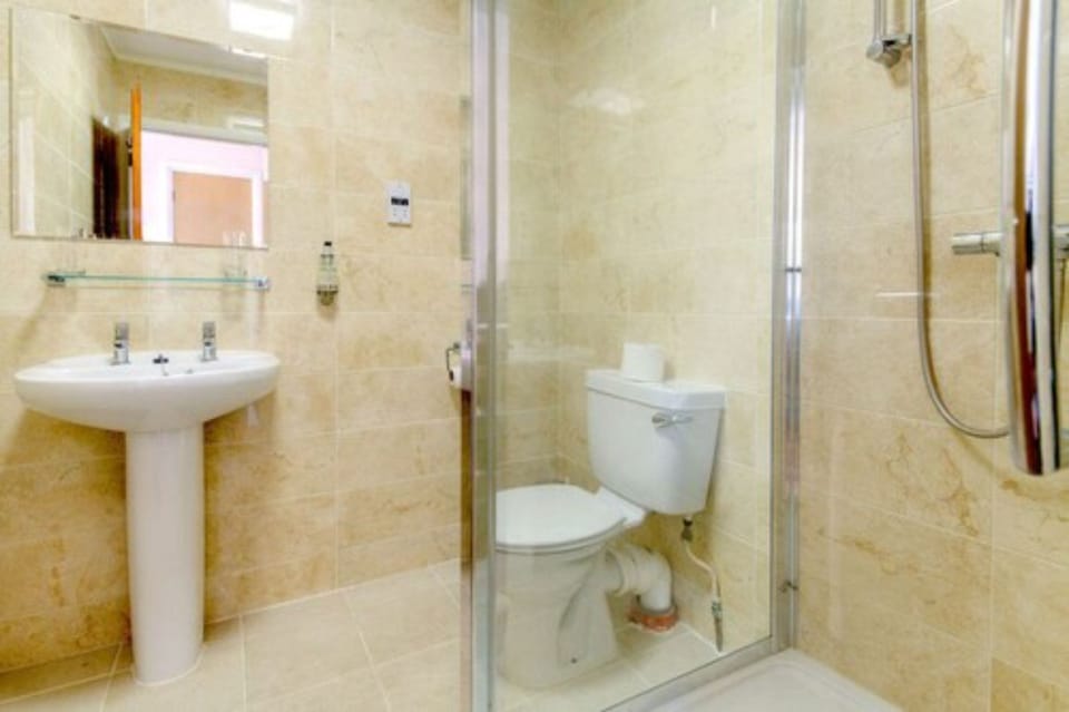 Standard Room, 1 King Bed | Bathroom | Shower, free toiletries, hair dryer, towels