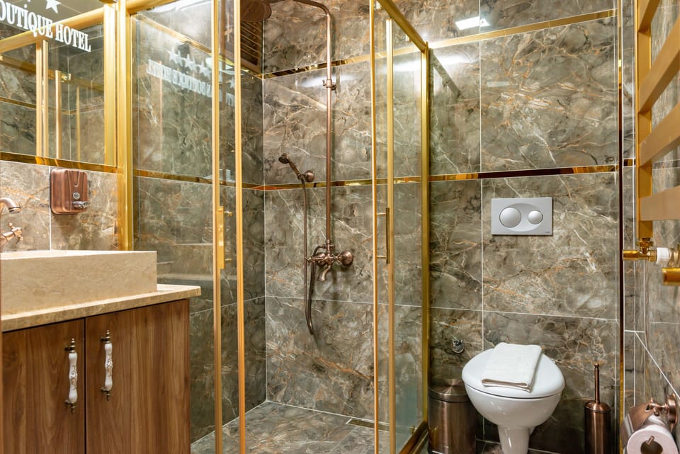 Deluxe Twin Room, City View | Bathroom | Shower, rainfall showerhead, hair dryer, towels