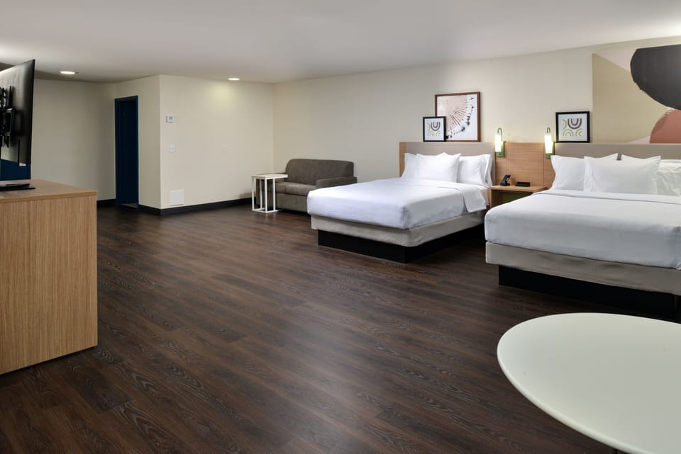 Room (2 Queen Beds with Sofabed) | Desk, laptop workspace, iron/ironing board, WiFi (free)