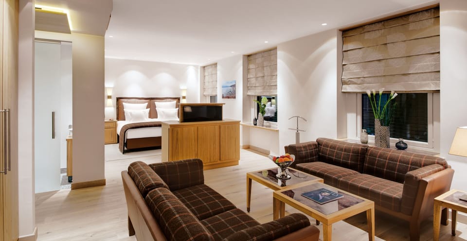 Alpine Suite | Living area | 50-inch flat-screen TV with cable channels