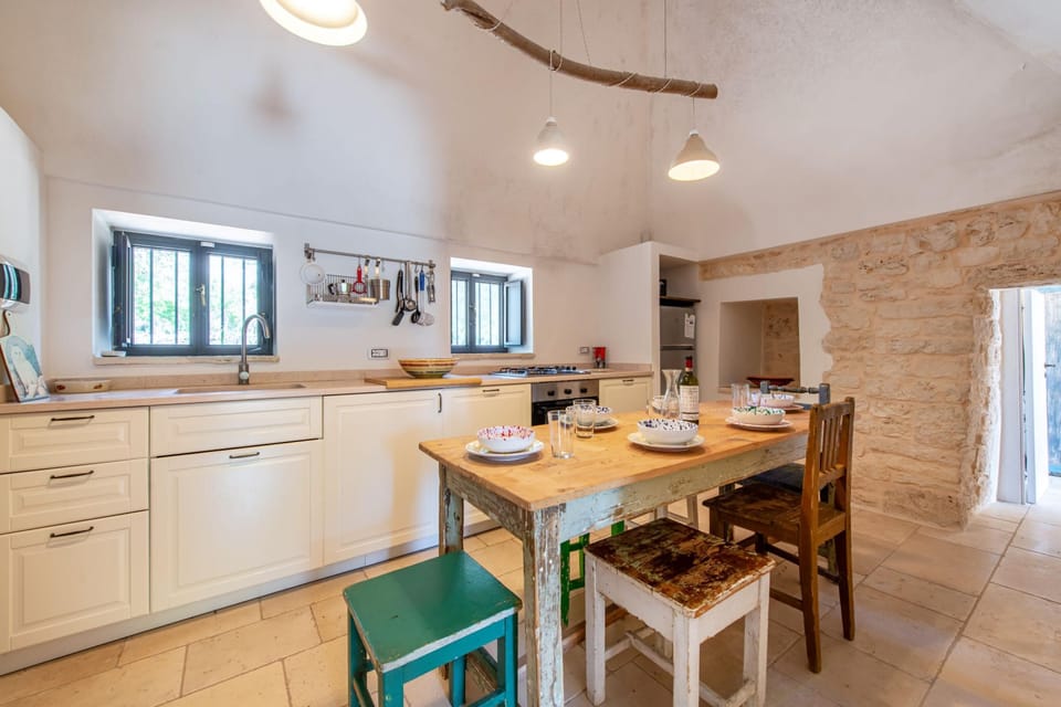 Family Villa, Multiple Bedrooms, 2 Bathrooms (Trullo Fedele Grande125) | Private kitchen | Fridge, microwave, oven, stovetop