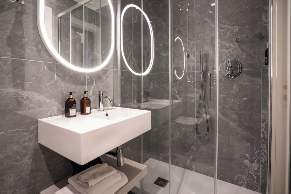Single Room | Bathroom | Shower, rainfall showerhead, hair dryer, slippers