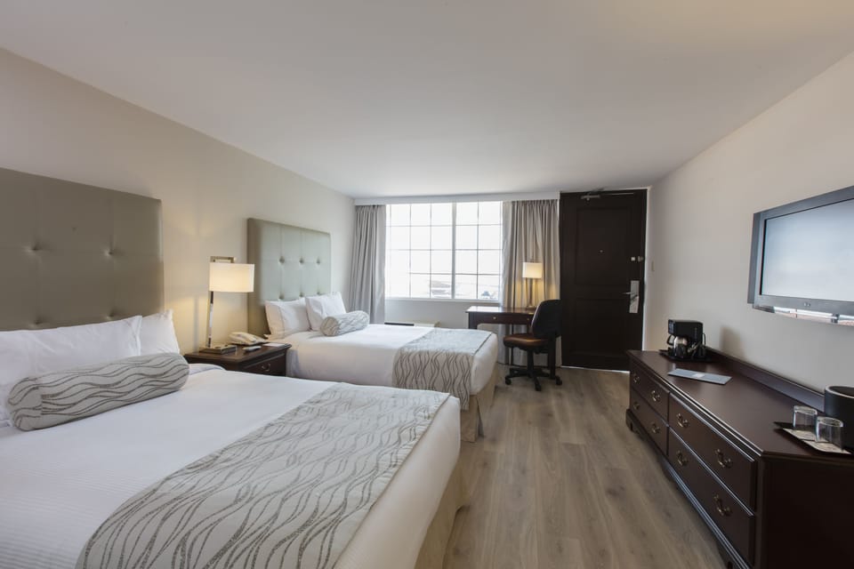 Standard Room, 2 Double Beds | In-room safe, desk, laptop workspace, soundproofing