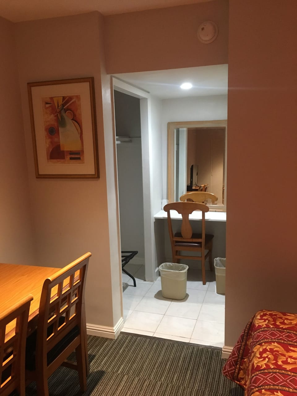 Desk, blackout drapes, iron/ironing board, WiFi (free)