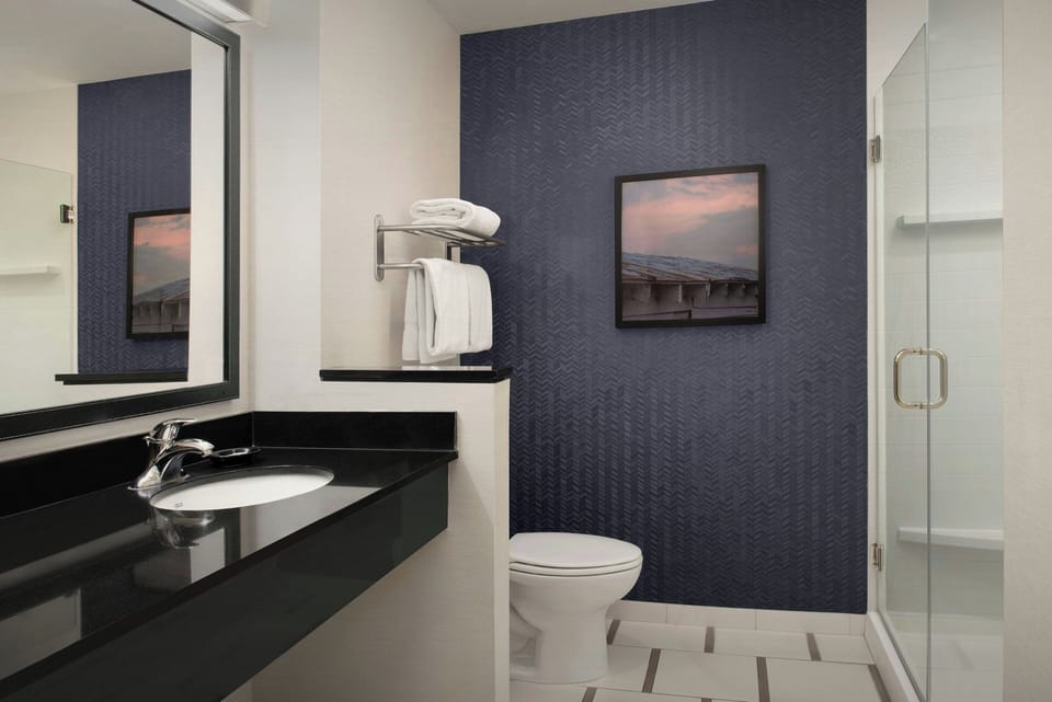 Free toiletries, hair dryer, towels