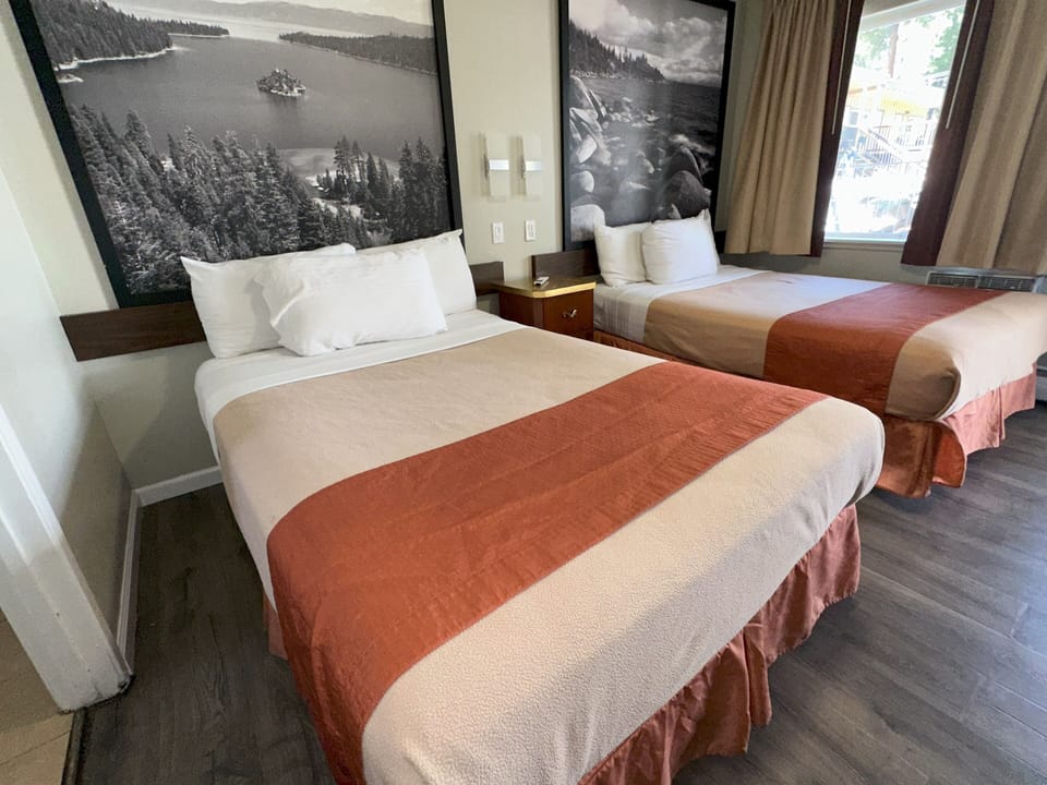 Standard Room, 2 Double Beds, Non Smoking | Blackout drapes, iron/ironing board, free WiFi, bed sheets