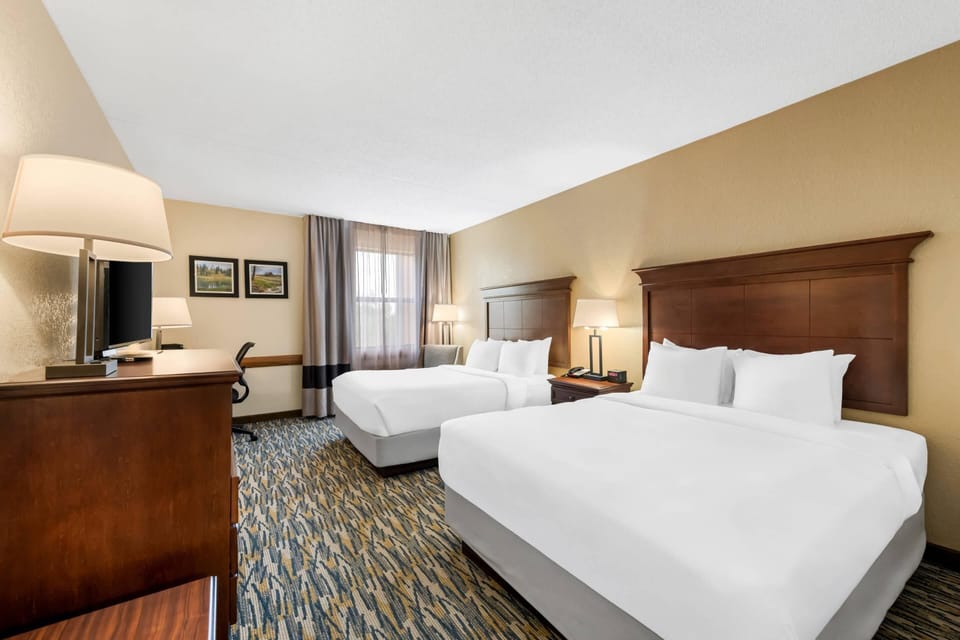 Standard Room, 2 Queen Beds, Non Smoking | In-room safe, desk, iron/ironing board, rollaway beds (surcharge)