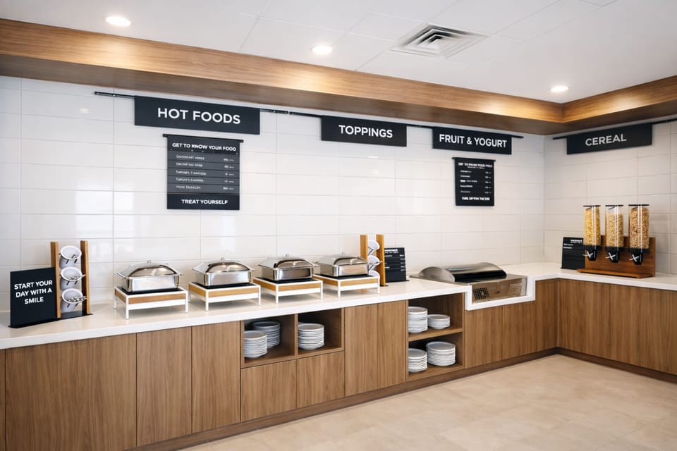 Daily buffet breakfast for a fee