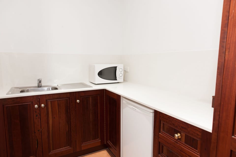 Fridge, microwave, electric kettle