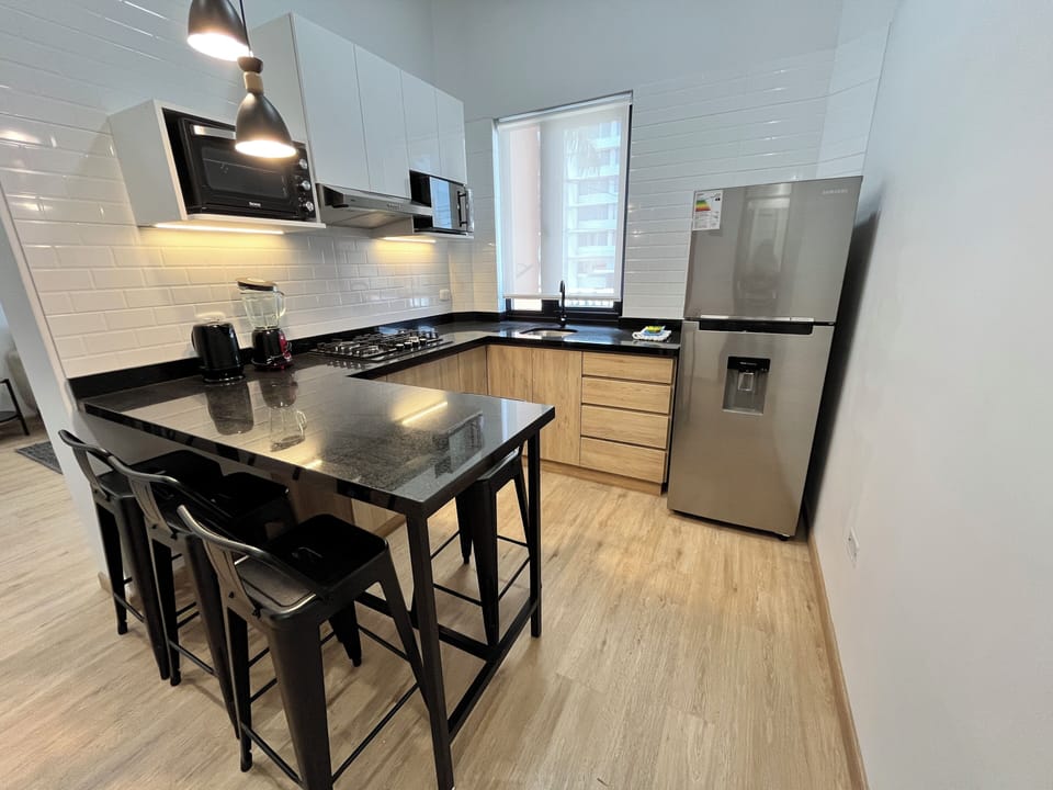 Premium Apartment, 1 King Bed | Private kitchen | Fridge, microwave, cookware/dishes/utensils