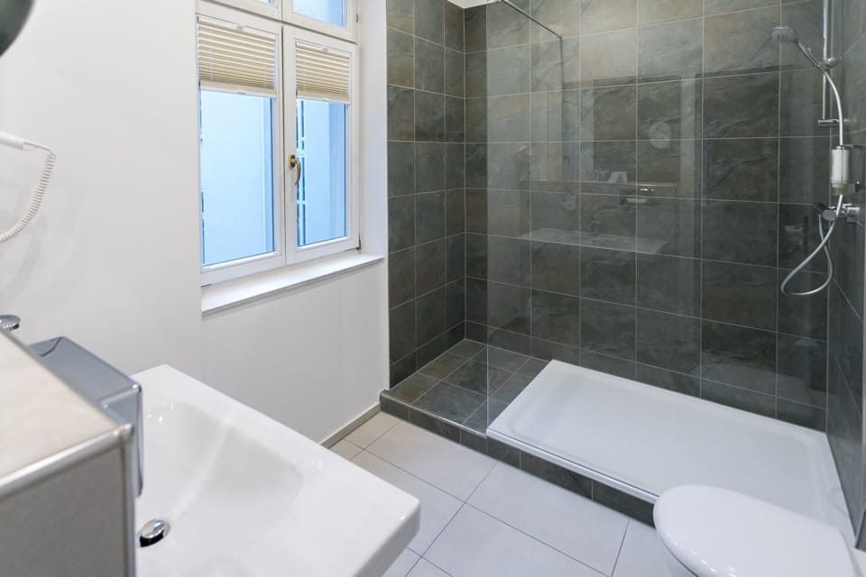 Free toiletries, hair dryer, towels