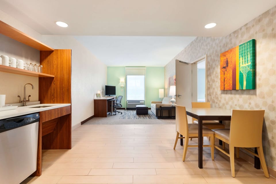Suite, 2 Queen Beds, Accessible (Mobility & Hearing, Roll-in Shower) | Living area | 55-inch Smart TV with cable channels, Netflix, streaming services