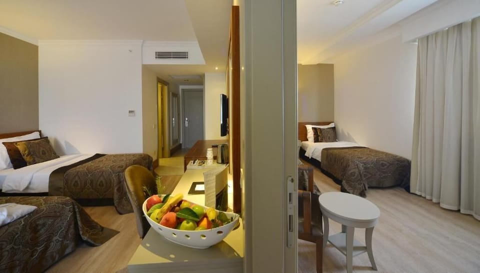 Free minibar, desk, soundproofing, free cribs/infant beds