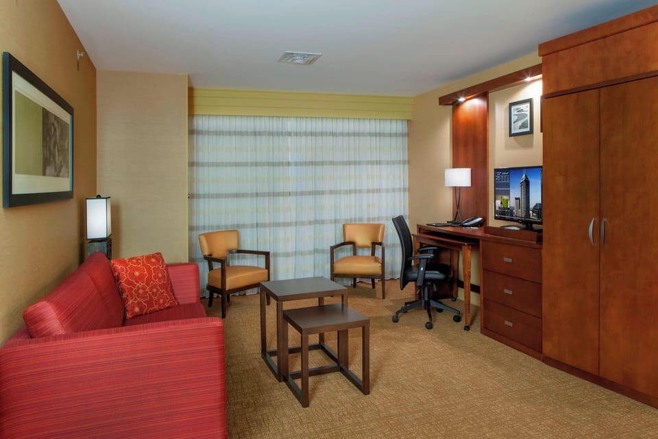 Premium bedding, memory foam beds, in-room safe, desk