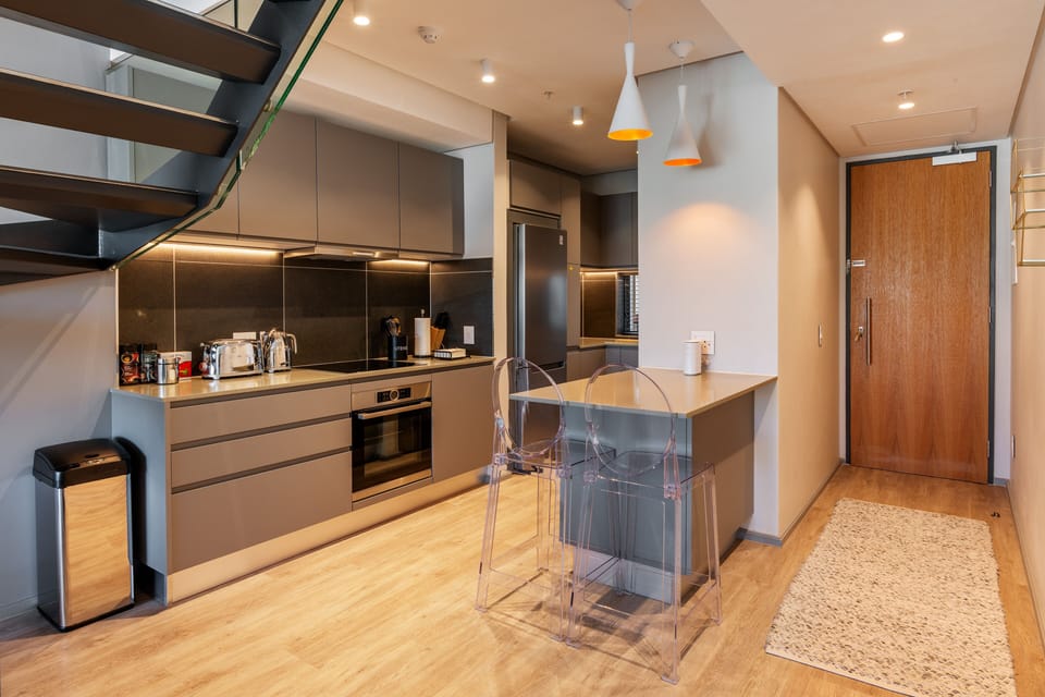 Presidential Penthouse, 2 Bedrooms, Kitchen, Mountain View | Private kitchen | Full-size fridge, microwave, oven, stovetop