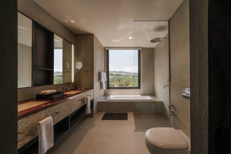 Junior Suite | Bathroom | Shower, free toiletries, hair dryer, bathrobes