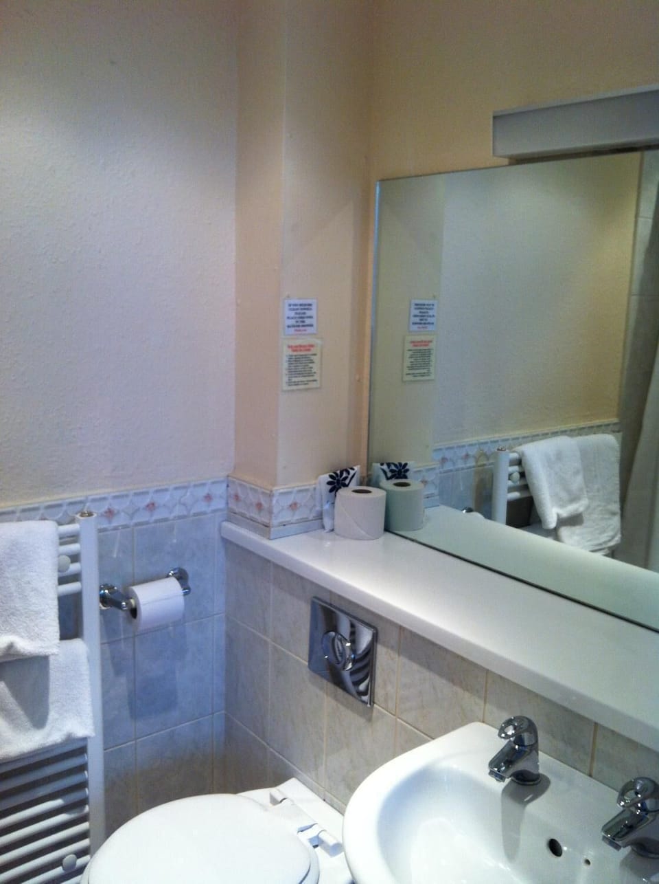 Free toiletries, hair dryer, towels