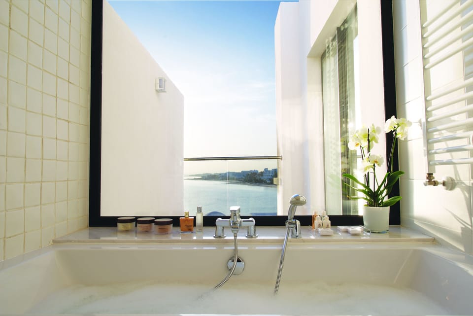 Rainfall showerhead, free toiletries, hair dryer, bathrobes