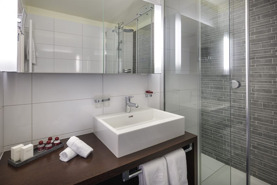 Hair dryer, bathrobes, slippers, towels