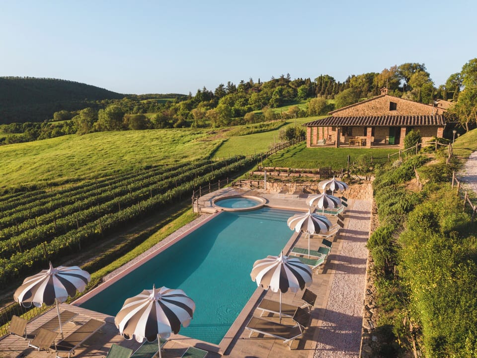 Seasonal outdoor pool, pool umbrellas, sun loungers