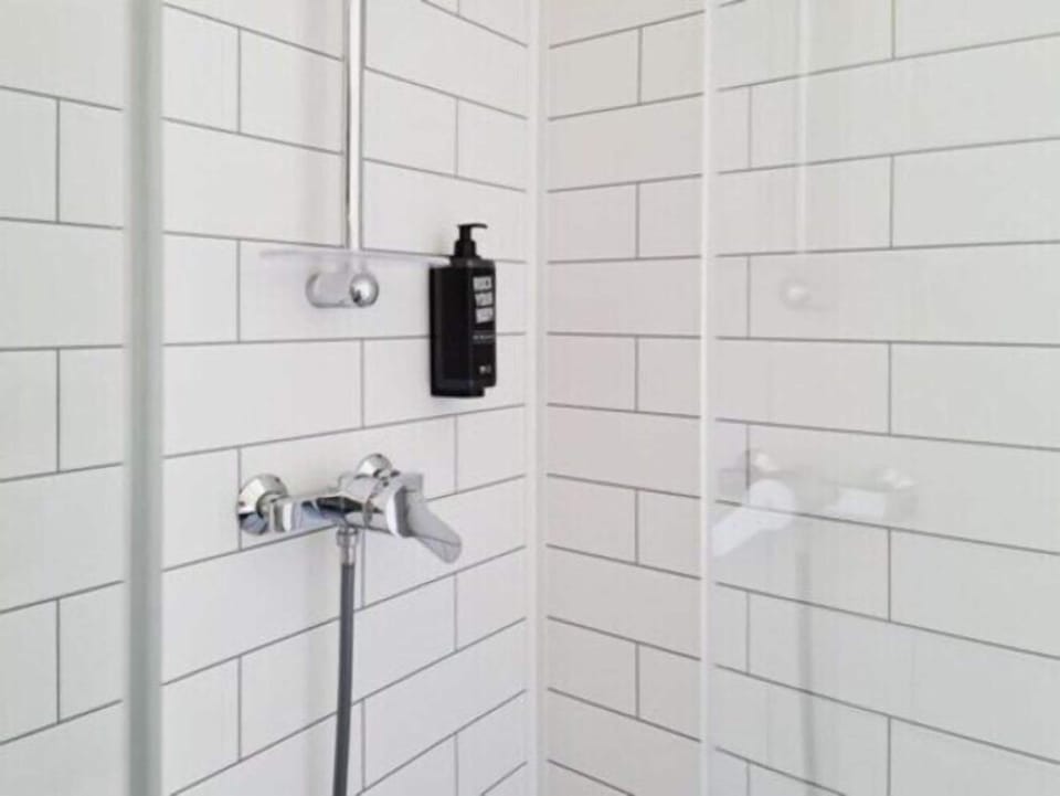 Shower, eco-friendly toiletries, hair dryer, towels