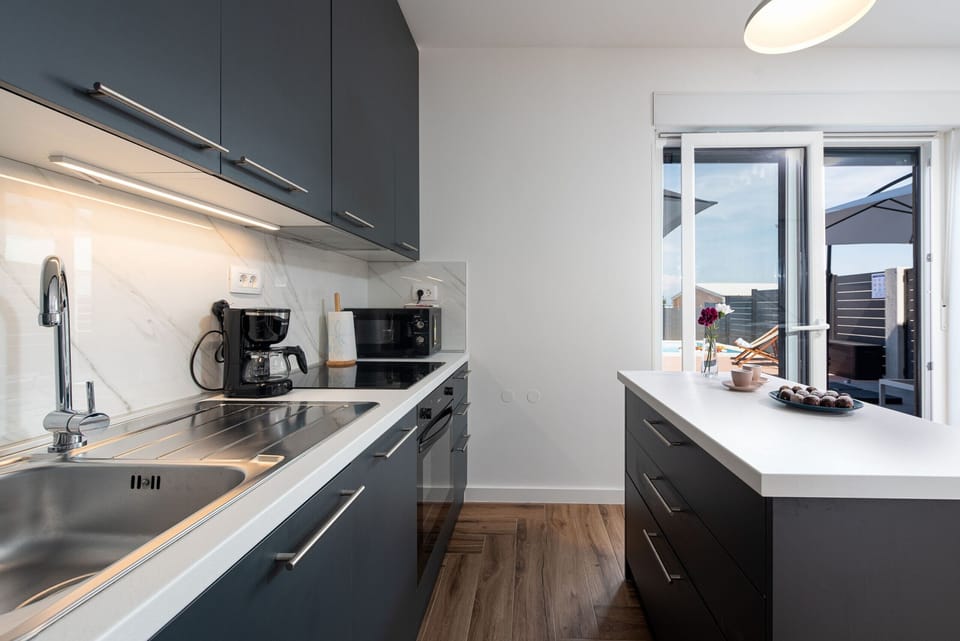 Villa, 2 Bedrooms, Accessible, Private Pool | Private kitchen | Microwave, oven, dishwasher, electric kettle