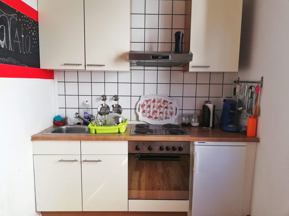 Apartment | Private kitchen | Fridge, microwave, oven, stovetop