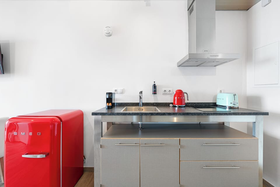 Standard Studio, Ocean View | Private kitchen | Full-size fridge, microwave, stovetop, espresso maker