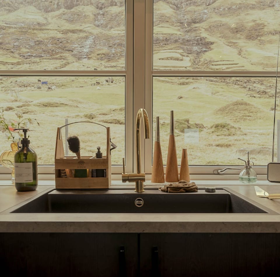 Luxury Villa | Private kitchen | Coffee/tea maker, full-size fridge, microwave, oven