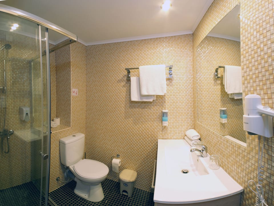 Free toiletries, hair dryer, towels, toilet paper