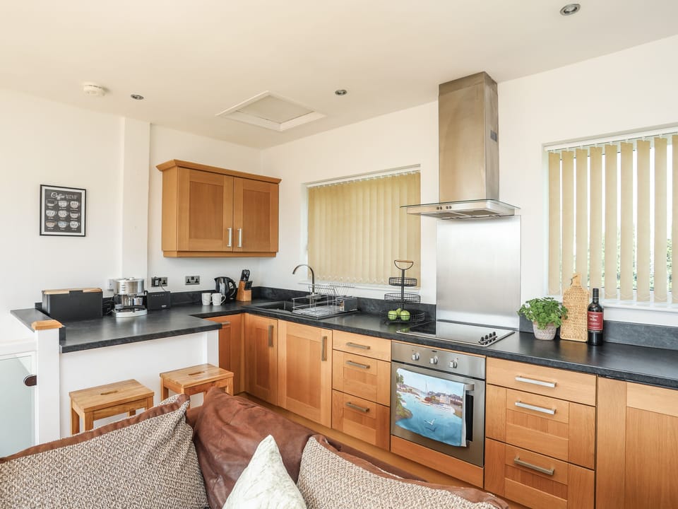 Fridge, dishwasher, electric kettle, toaster