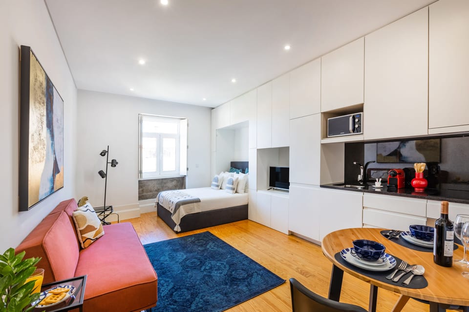 Studio, 1 Double Bed with Sofa bed | Living area | TV