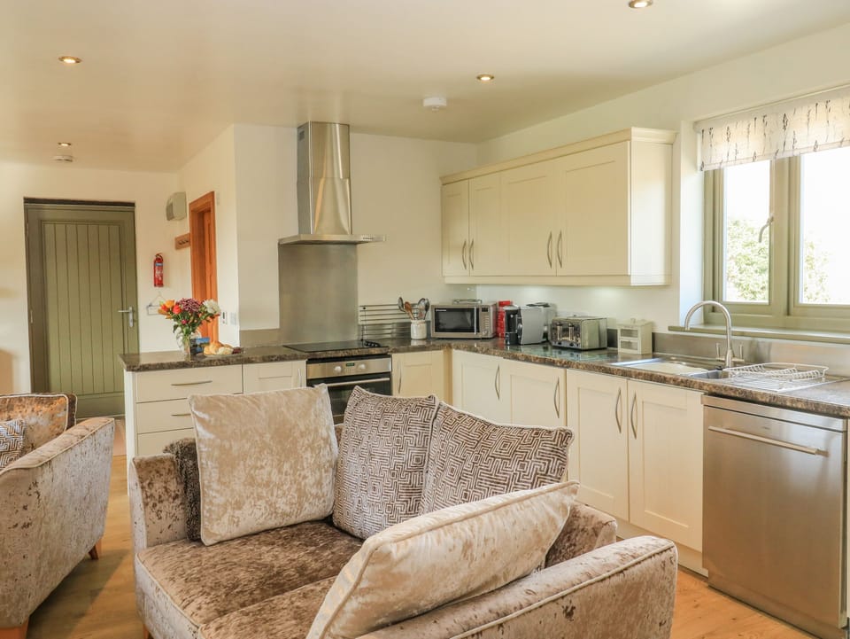 Fridge, dishwasher, electric kettle, toaster