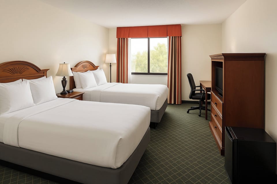 1 bedroom, desk, laptop workspace, blackout drapes