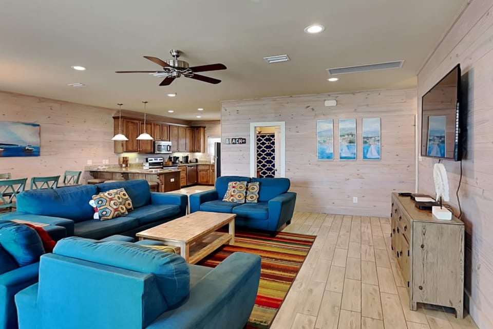 House, Multiple Beds, Balcony, Ocean View | Living area | TV