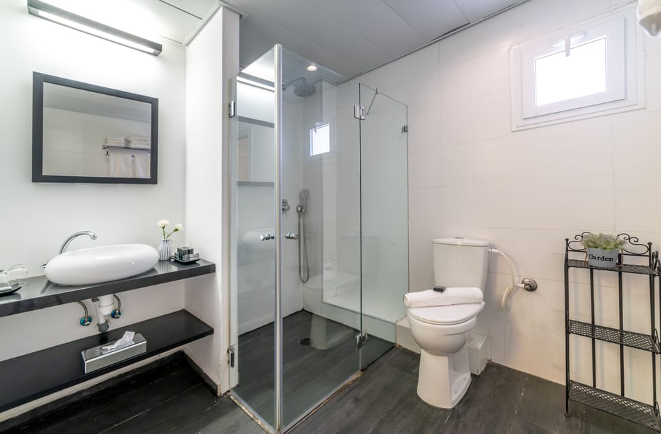 Triple Room | Bathroom | Shower, rainfall showerhead, designer toiletries, hair dryer