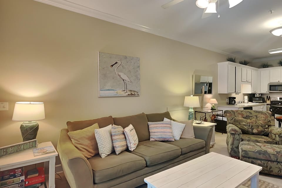 Condo, Multiple Beds, Balcony (#2302 - No Pets) | Living area | TV