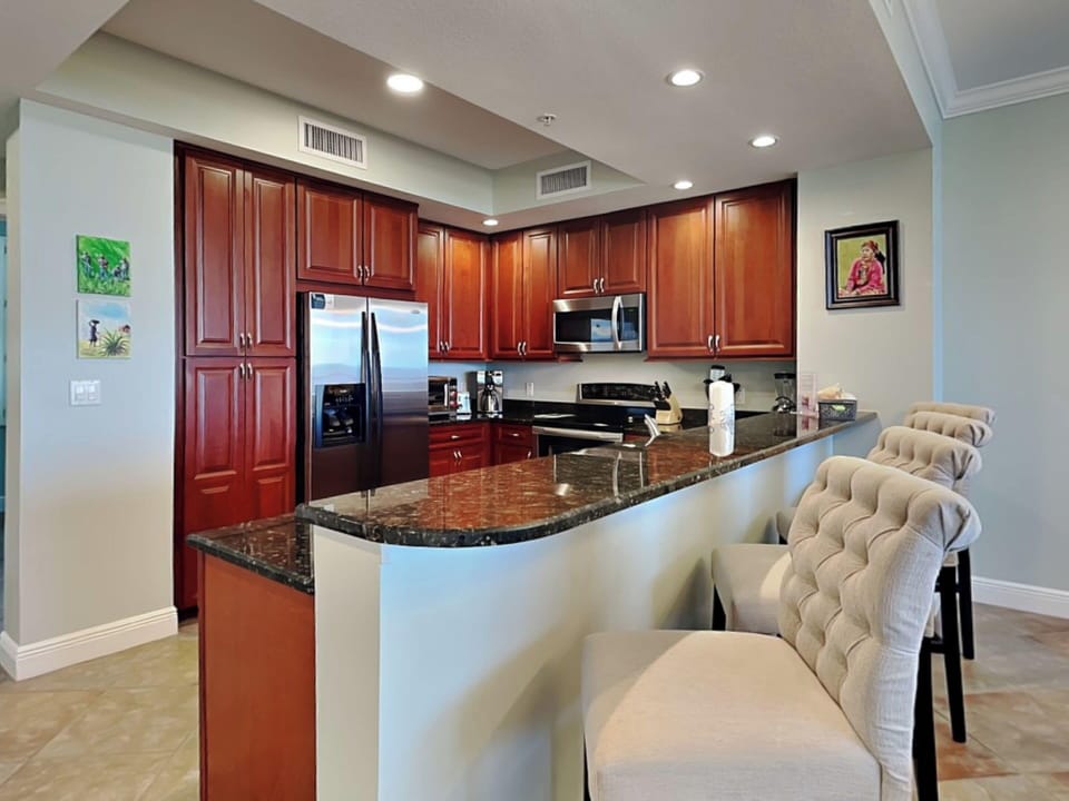 Condo, Multiple Beds, Balcony, Golf View (#705D - No Pets) | Private kitchen | Coffee/tea maker, stovetop