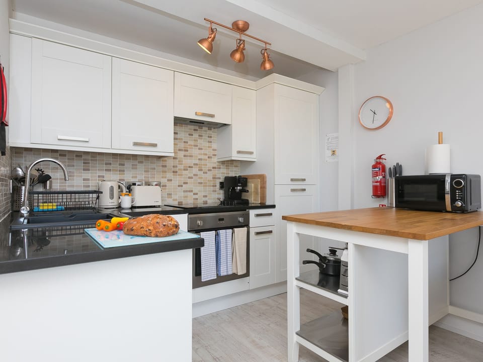 Fridge, dishwasher, electric kettle, toaster