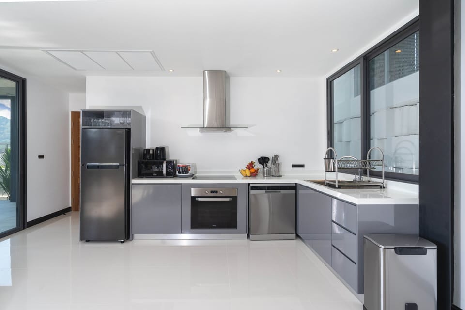 Luxury Villa | Private kitchen | Fridge, microwave, stovetop, dishwasher