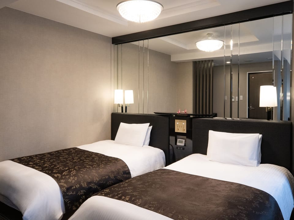 Deluxe Twin Room, Non Smoking | Down comforters, desk, blackout drapes, free WiFi