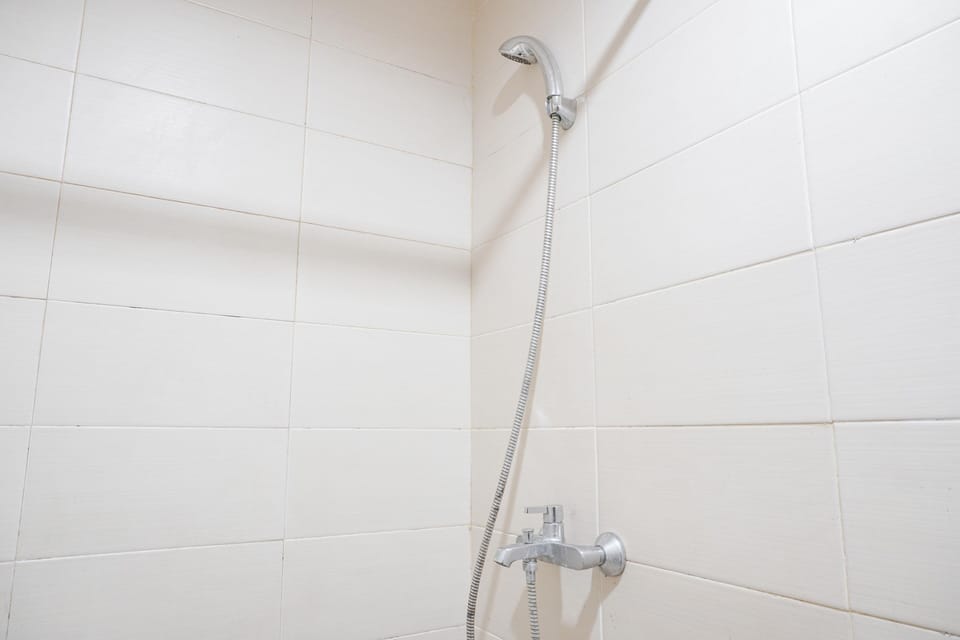 Shower, free toiletries, towels