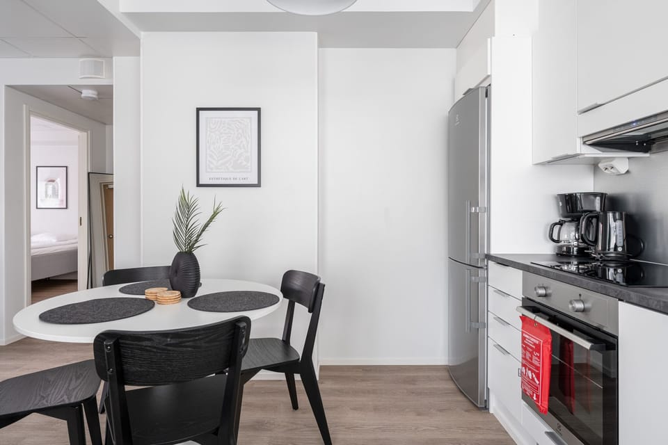Premium Apartment | Private kitchen | Full-size fridge, microwave, oven, stovetop