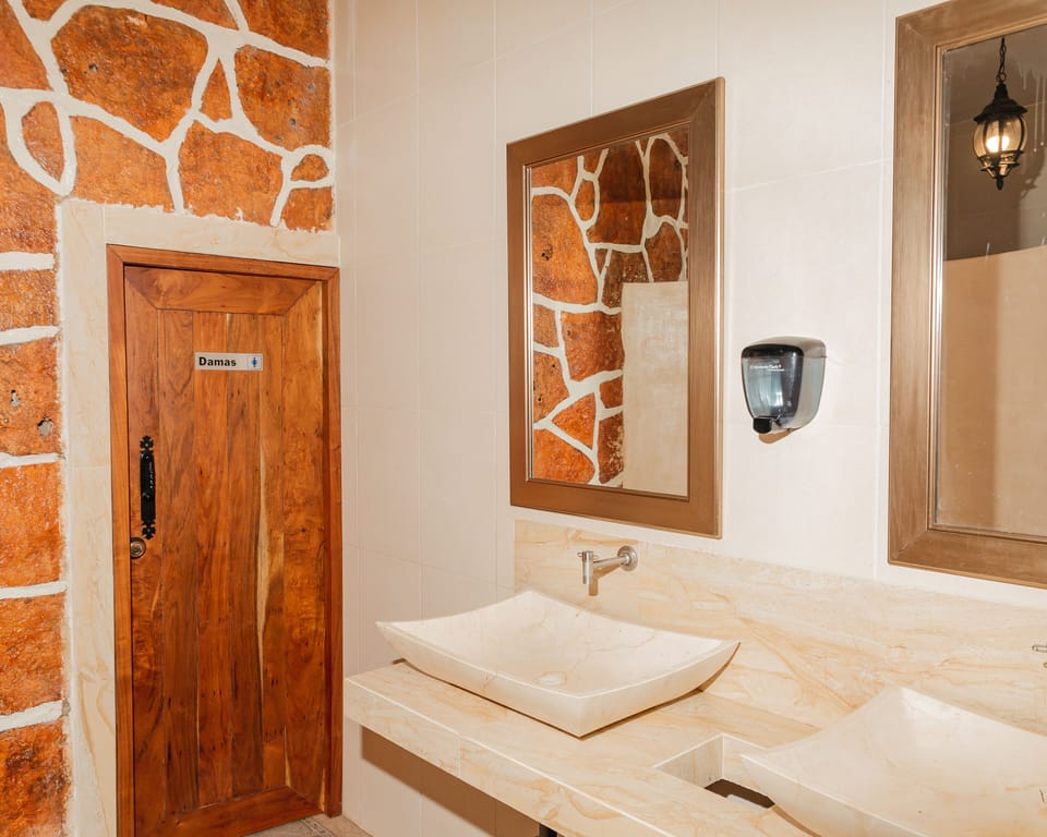 Shower, rainfall showerhead, towels
