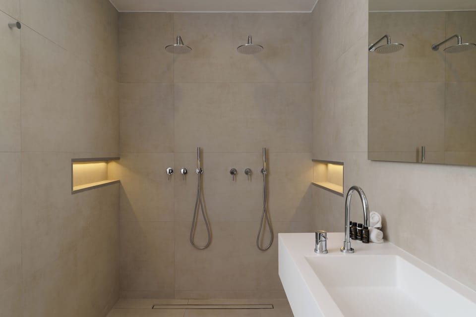 Suite | Bathroom | Shower, free toiletries, hair dryer, towels