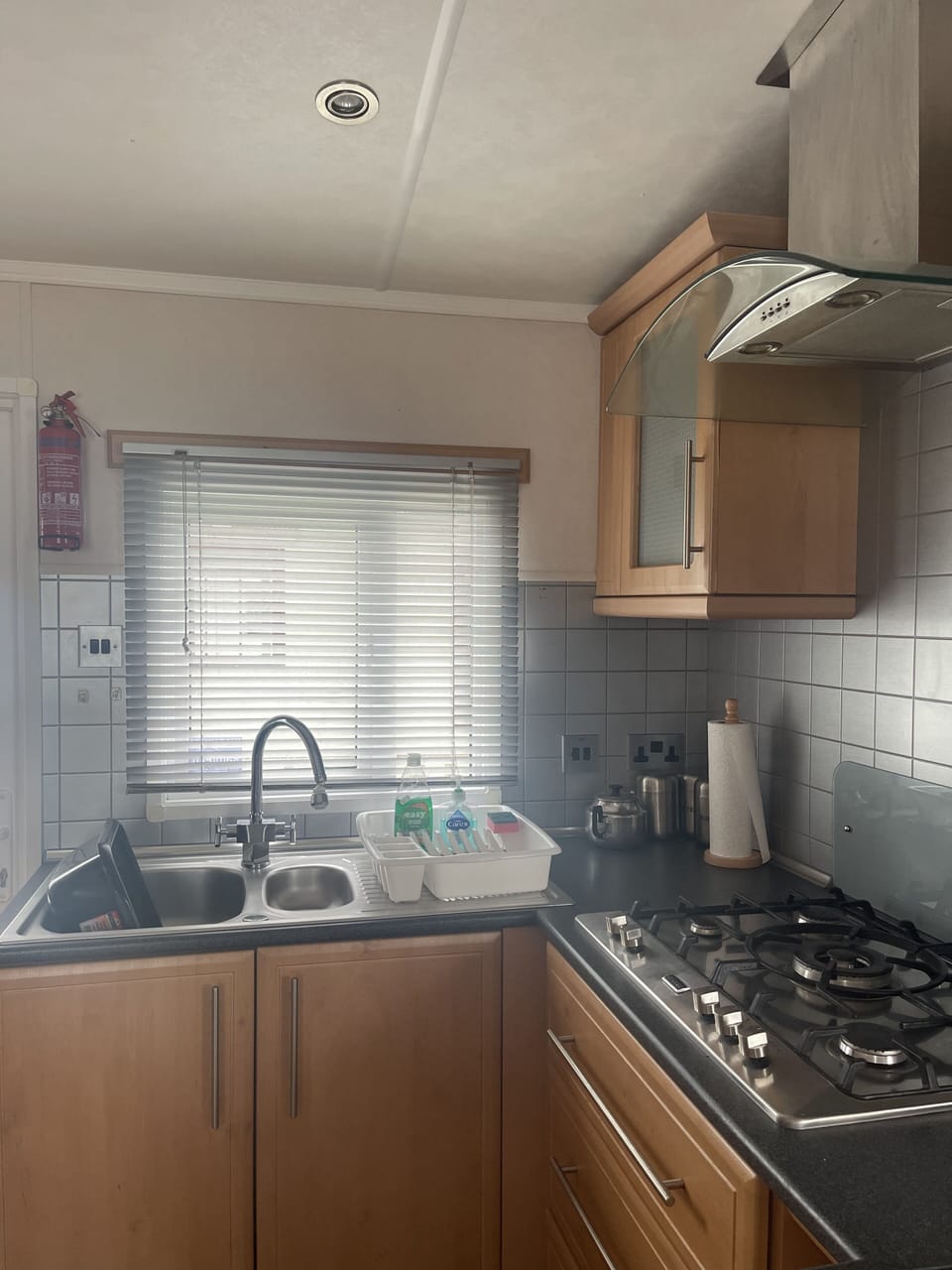 Cabin | Private kitchen | Fridge, microwave, oven, stovetop