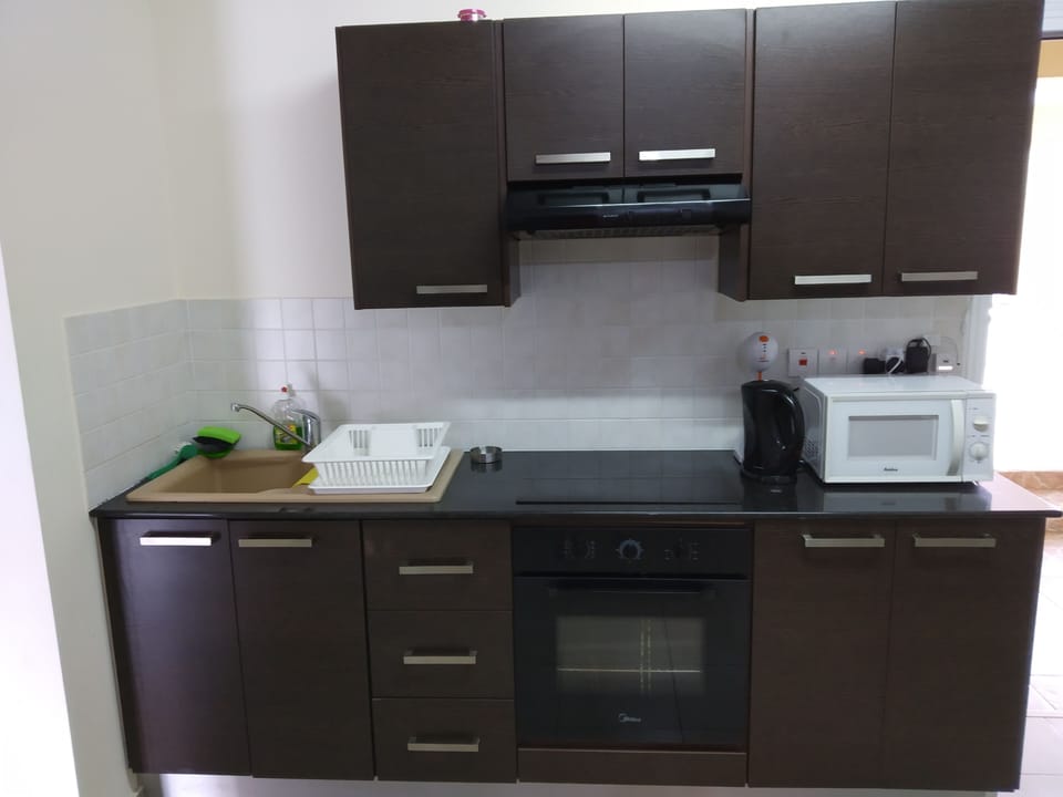 Apartment | Private kitchen | Fridge, microwave, oven, stovetop