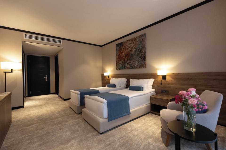 In-room safe, laptop workspace, blackout drapes