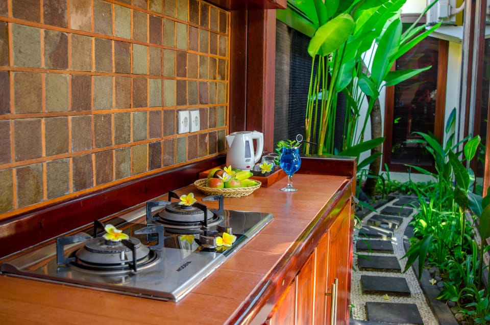 Villa, 1 Bedroom, Private Pool | Private kitchen | Fridge, stovetop, coffee/tea maker, cookware/dishes/utensils
