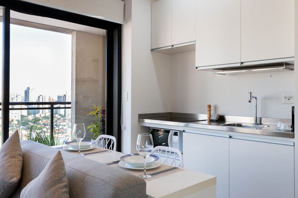 Design Apartment 76 | Private kitchen | Fridge, microwave, espresso maker, cookware/dishes/utensils